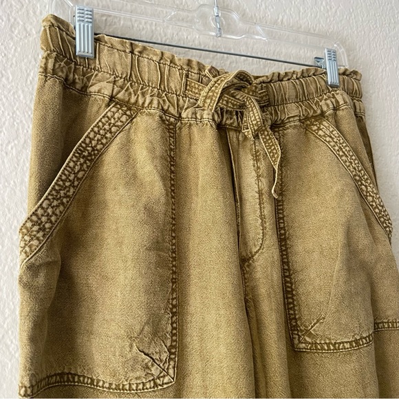 Anthropologie Rhys Utility Linen Blend Pull On Joggers Pants in Moss size small - Picture 10 of 11